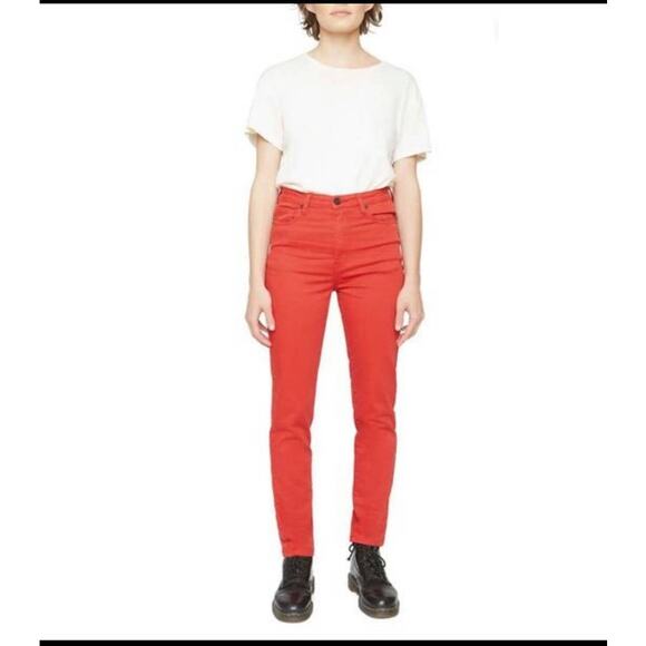 Sandrine Rose Pants - Sandrine Rose Hi Skinny Jeans in Red - 24